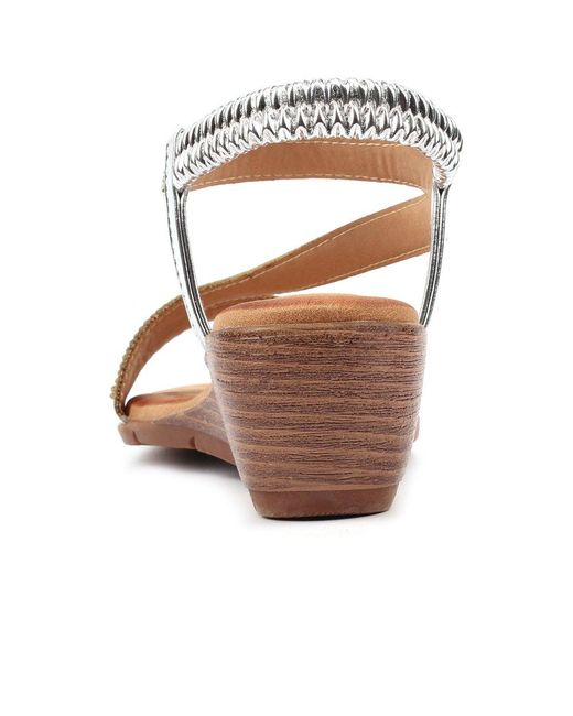 Lunar (GRS) Metallic Darci Wedge Sandals