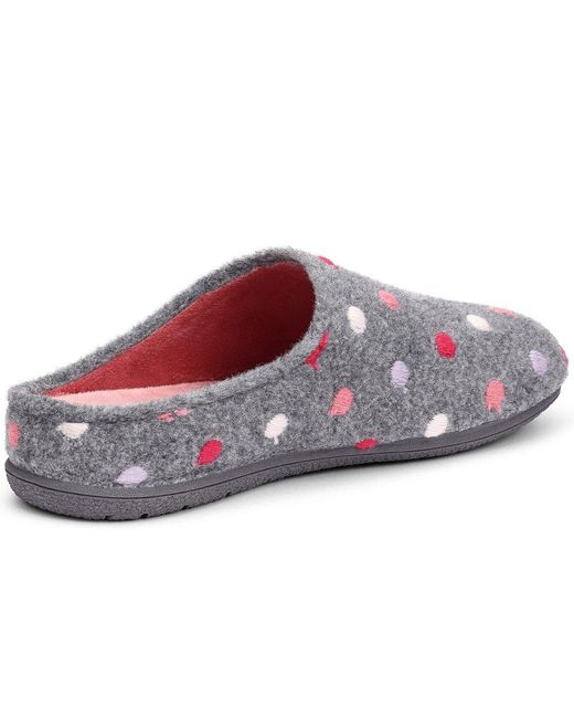 Hotter Gray Dotty Slippers
