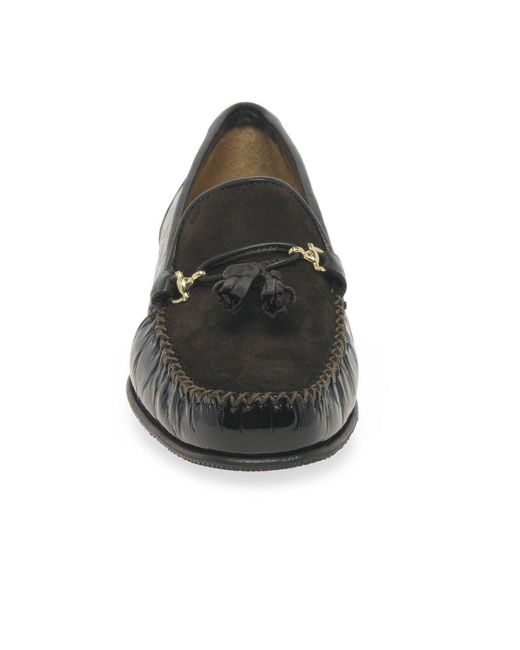 Charles Clinkard Black Raise Tassel Moccasins