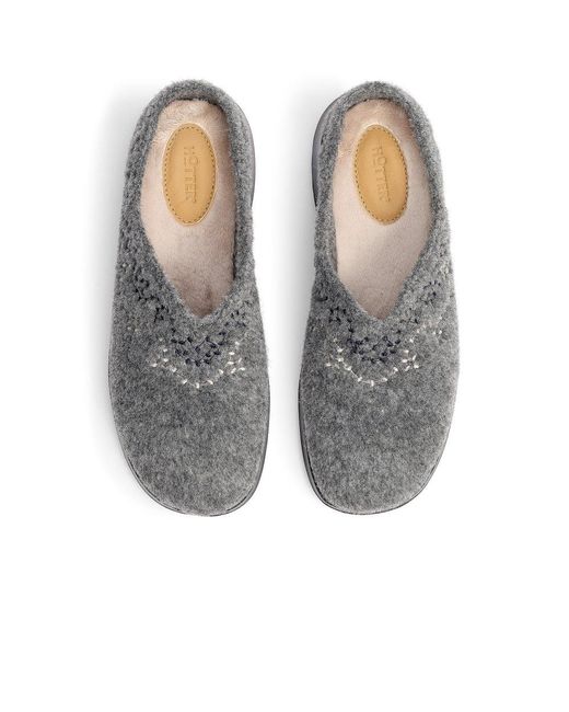 Hotter Gray Cuddle Slippers