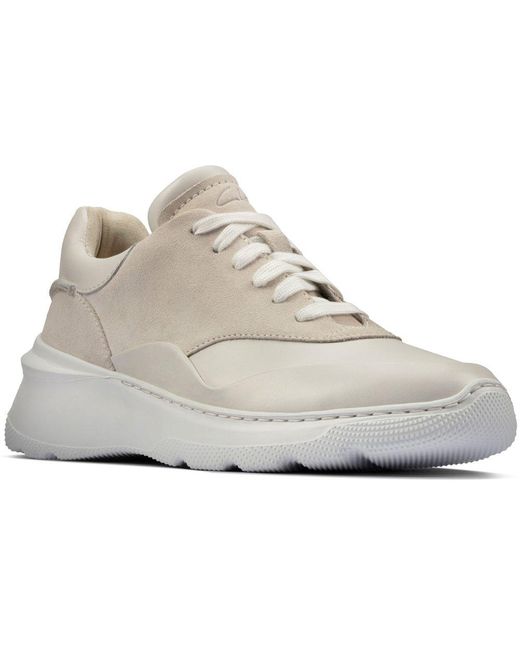 Clarks White Sprint Lite Lace Trainers