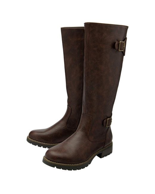 Lotus Brown Brandi Knee High Boots