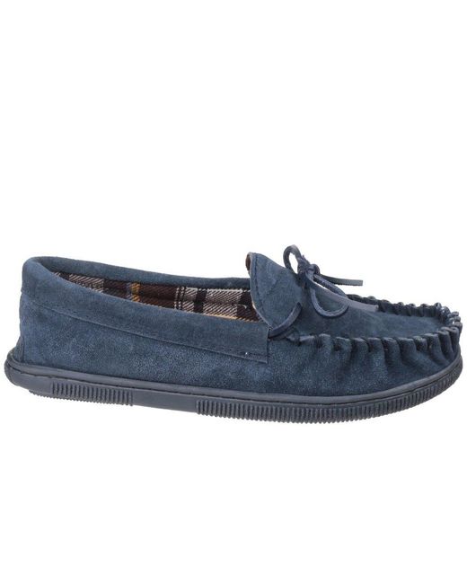 Cotswold Blue Alberta Moccasin Slippers for men