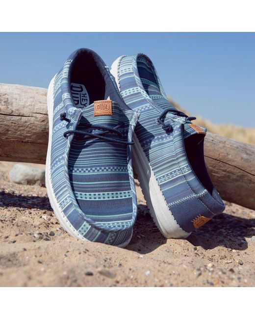 HeyDude Blue Wally Surf Shawl Canvas Shoes for men