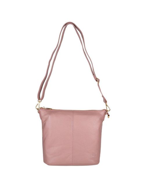 Lakeland Leather Pink Cartmel Crossbody Handbag