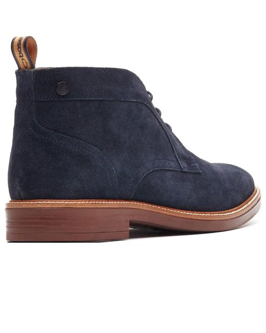 Base London Blue Lincoln Chukka Boots for men