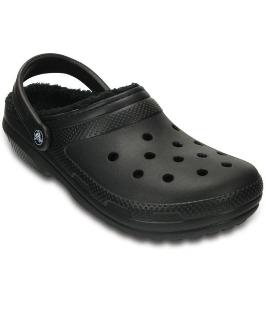 CROCSTM Black Classic Lined Clogs for men