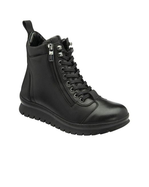 Lotus Black Corsica Ankle Boots
