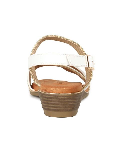 Lunar (GRS) Brown Pippa Low Wedge Sandals