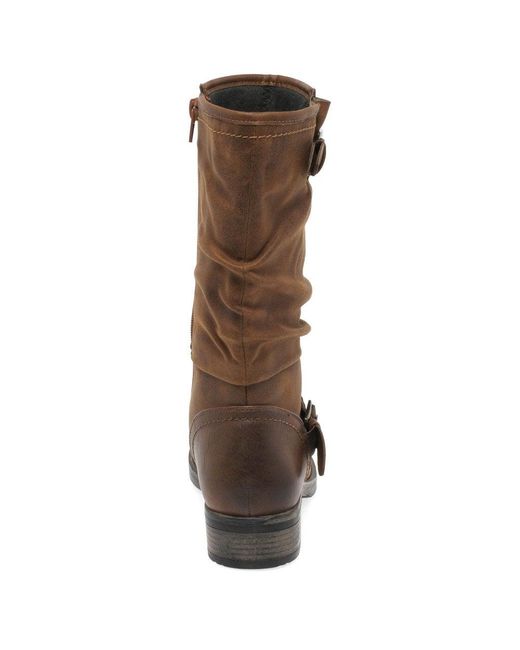 Rieker Brown Estella Calf Length Slouch Boots