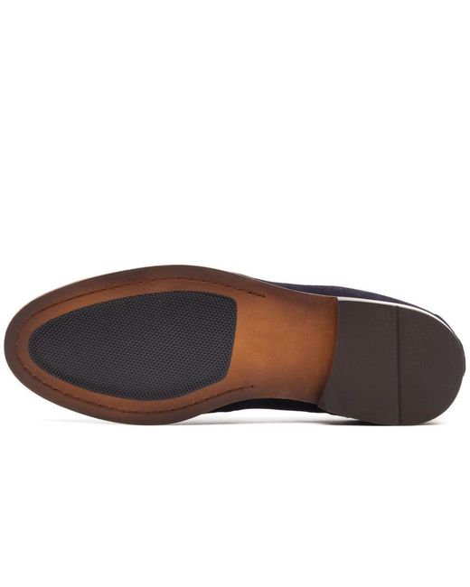 Base London Blue Slate Penny Loafers for men