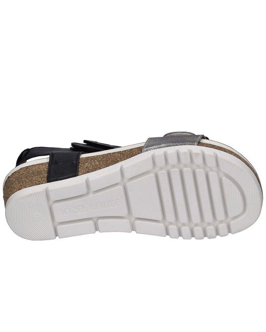 Josef Seibel Black Quinn 02 Wedge Sandals Size: 3