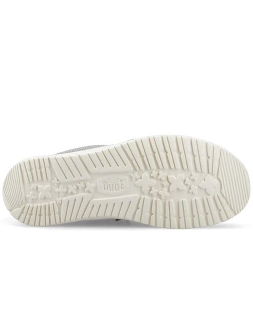 HeyDude Gray Wally Braided Slip On Shoes for men