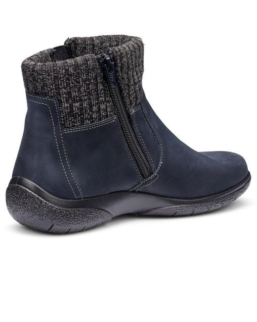 Hotter Blue Malham Wide Fit Ankle Boots