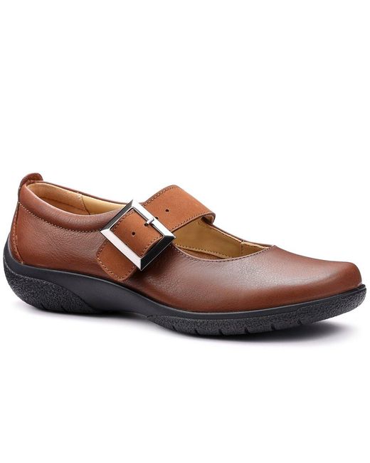 Hotter Brown Penny Mary Jane Wide Fit Shoes