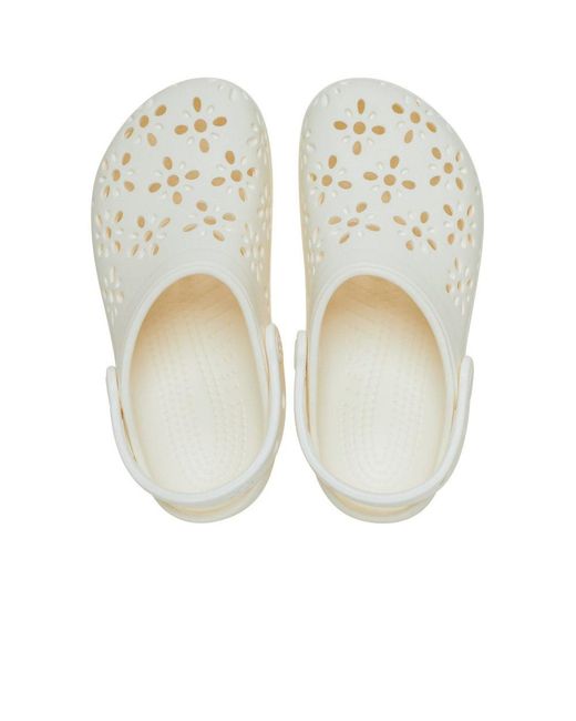 CROCSTM White Classic Floral Cut Out Clogs