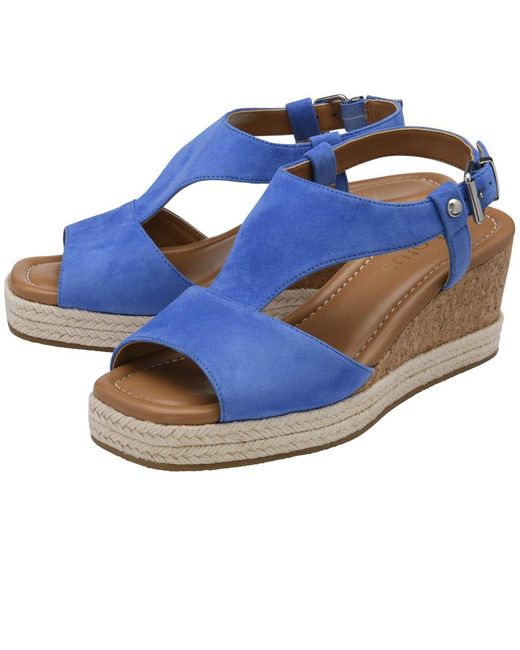 Lotus Blue Madalene Wedge Sandals