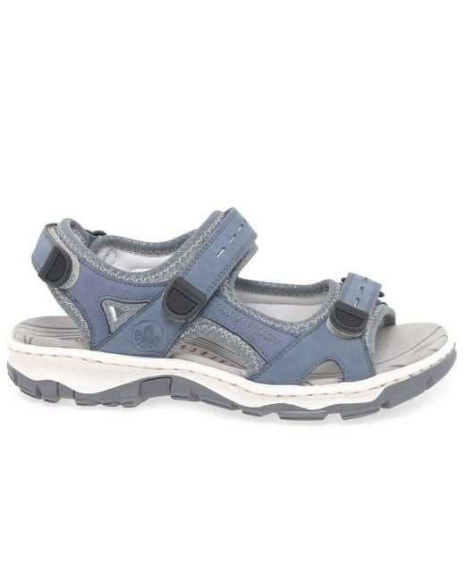 Rieker Blue Liza Riptape Sandals
