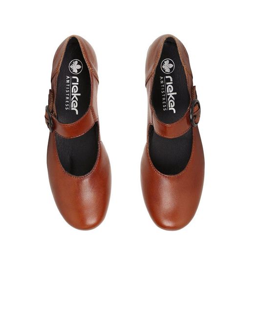 Rieker Brown Twirl Mary Jane Court Shoes