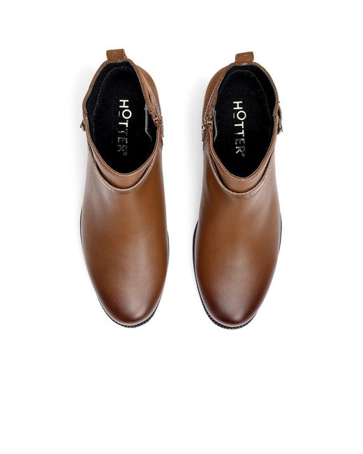 Hotter Brown Haydock Smart Ankle Boots