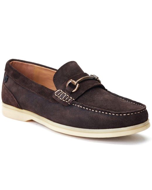 Base London Blue Snapper Loafers for men
