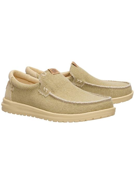 HeyDude Natural Mikka Braided Slip On Shoes for men