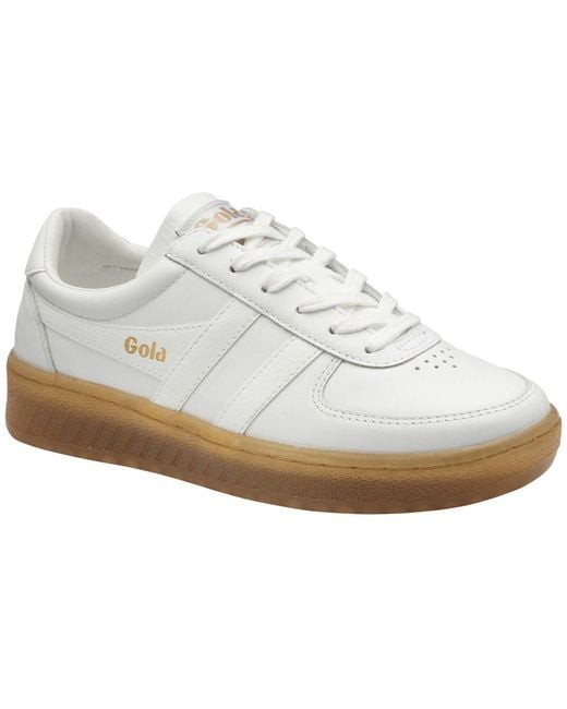 Gola White Grandslam Leather Casual Trainers