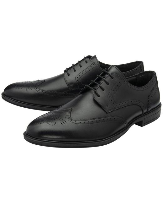 Lotus Black Skipton Brogues for men