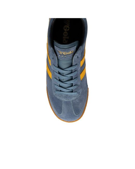 Gola Blue Harrier Suede Trainers Colour: Moonlight/Sun for men