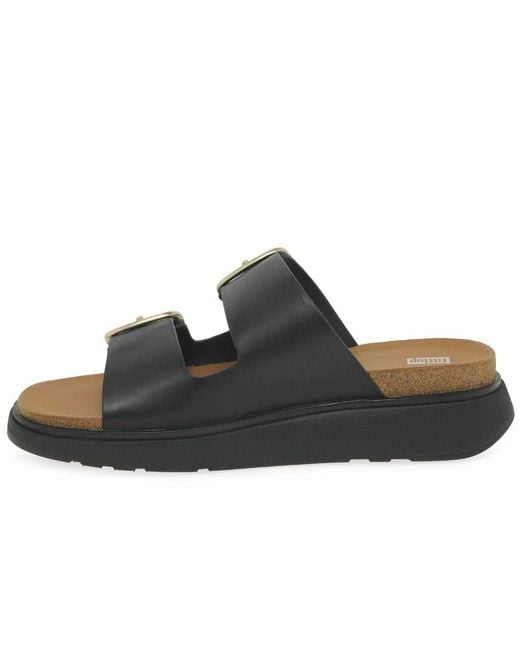 Fitflop Metallic Fitflop Gen-Ff Two Bar Buckle Slide Sandals