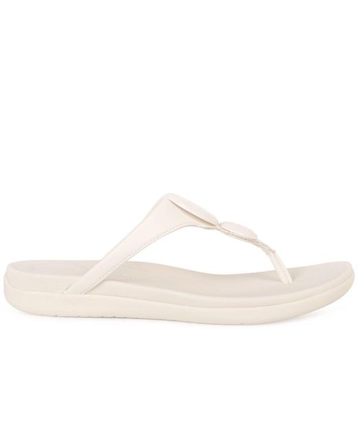 Fitflop White Solay Glossy Disc Toe Post Sandals