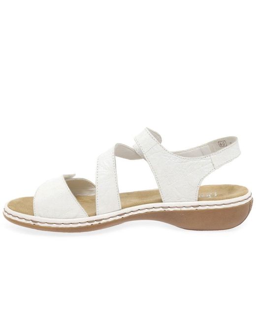 Rieker White Sphere Riptape Sandals
