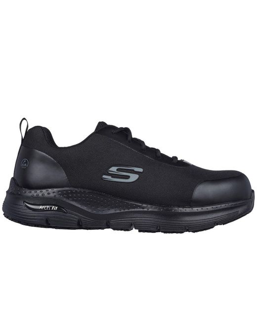 Skechers Black Arch Fit Sr Ringstap Safety Trainers for men