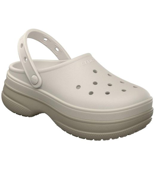 CROCSTM Gray Classic Stacked Clogs