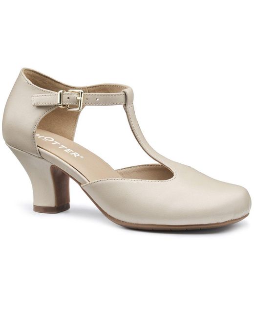 Hotter White Tempo Wide Fit Court Shoes