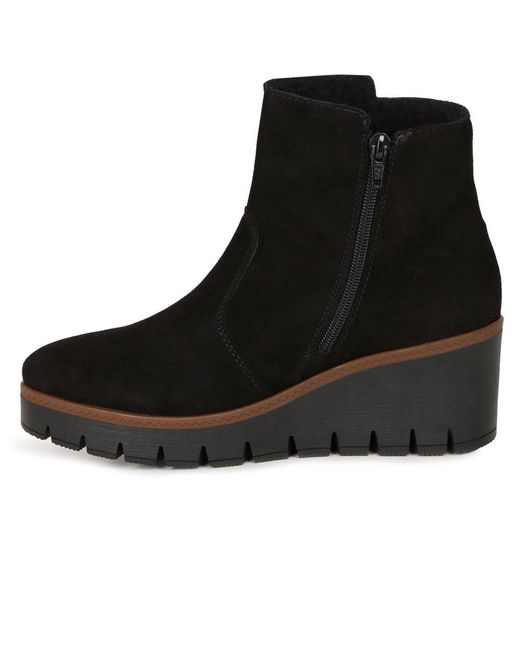 Rieker Black Connecticut Wedge Heel Boots