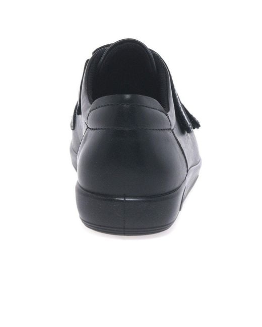 Ecco Black Soft 2 Strap Casual Trainers