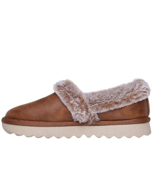 Skechers Brown Cozy Up Polyester Chestnut Slippers