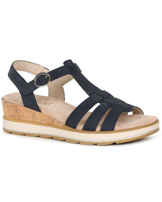 Caprice Metallic Explore Wedge Heel Sandals