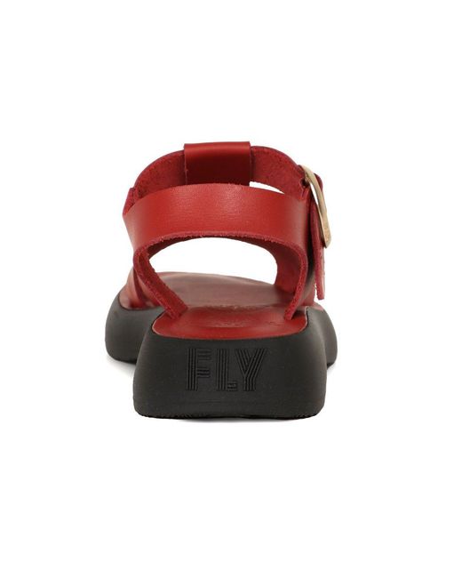 Fly London Red Bady Sandals