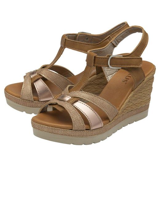 Lotus Metallic Cavallo Wedge Sandals