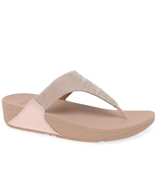 Fitflop Pink Fitflop Lulu Glitz Toe Post Sandals