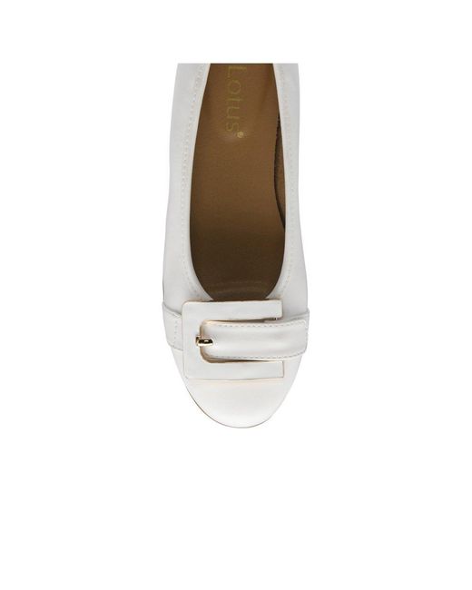 Lotus White Tandy Pumps