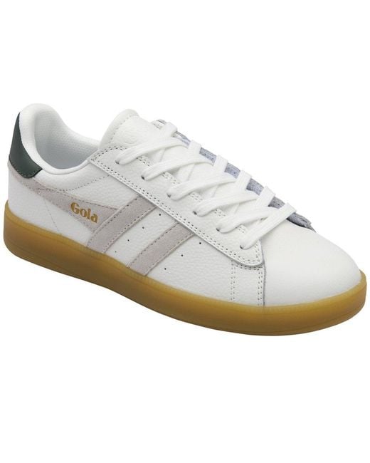 Gola White Aztec Leather Trainers