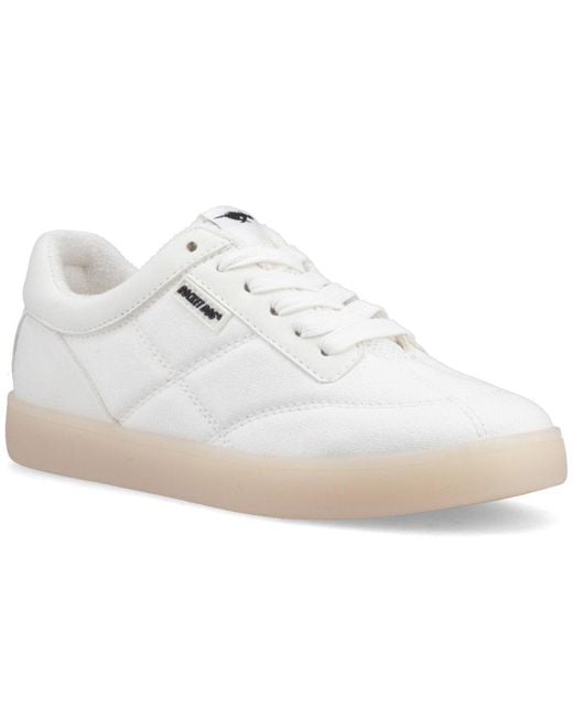 Rocket Dog White Kitty Canvas Pu Trainers