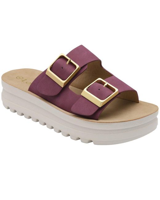 Lotus Purple Volos Flatform Sandals