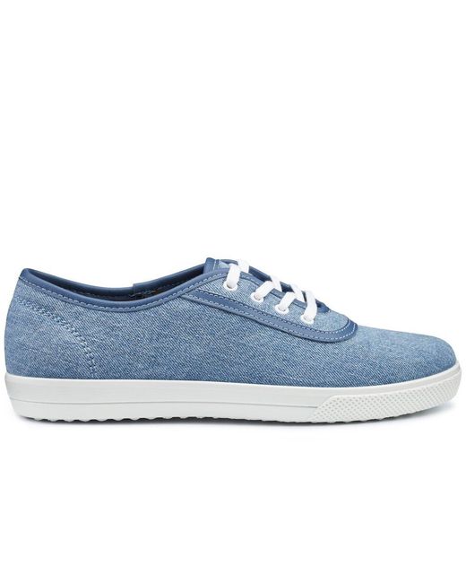 Hotter Blue Mabel Wide Fitting Canvas Shoes
