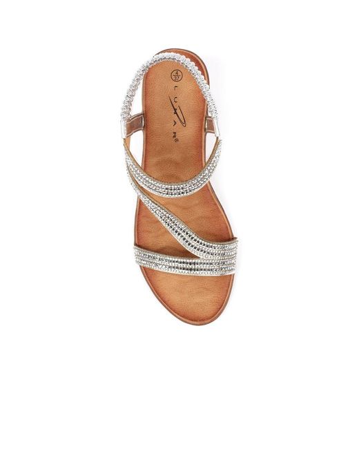 Lunar (GRS) Metallic Darci Wedge Sandals