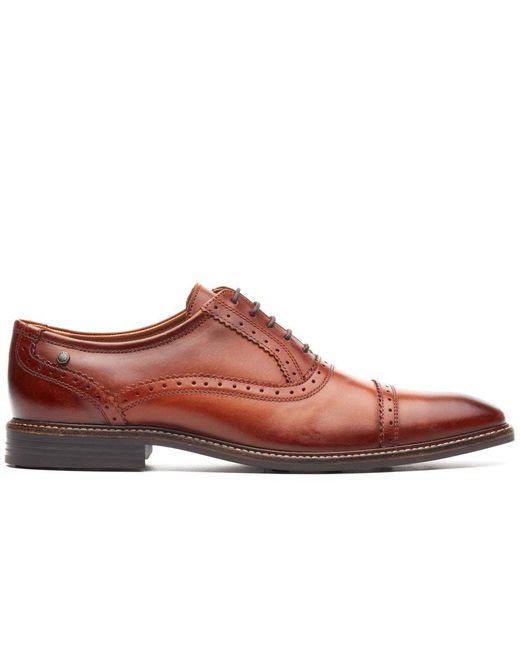 Base London Brown Ascot Toe Cap Oxford Shoes for men