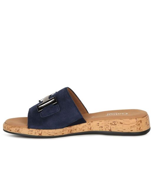 Gabor Blue Oaty Mule Sandals